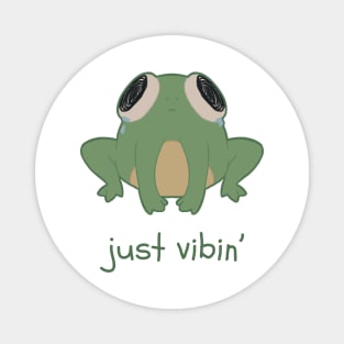 A sad frog vibin' Magnet